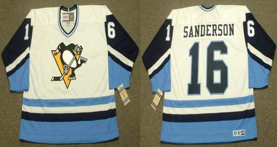 2019 Men Pittsburgh Penguins #16 Sanderson White blue CCM NHL jerseys->pittsburgh penguins->NHL Jersey